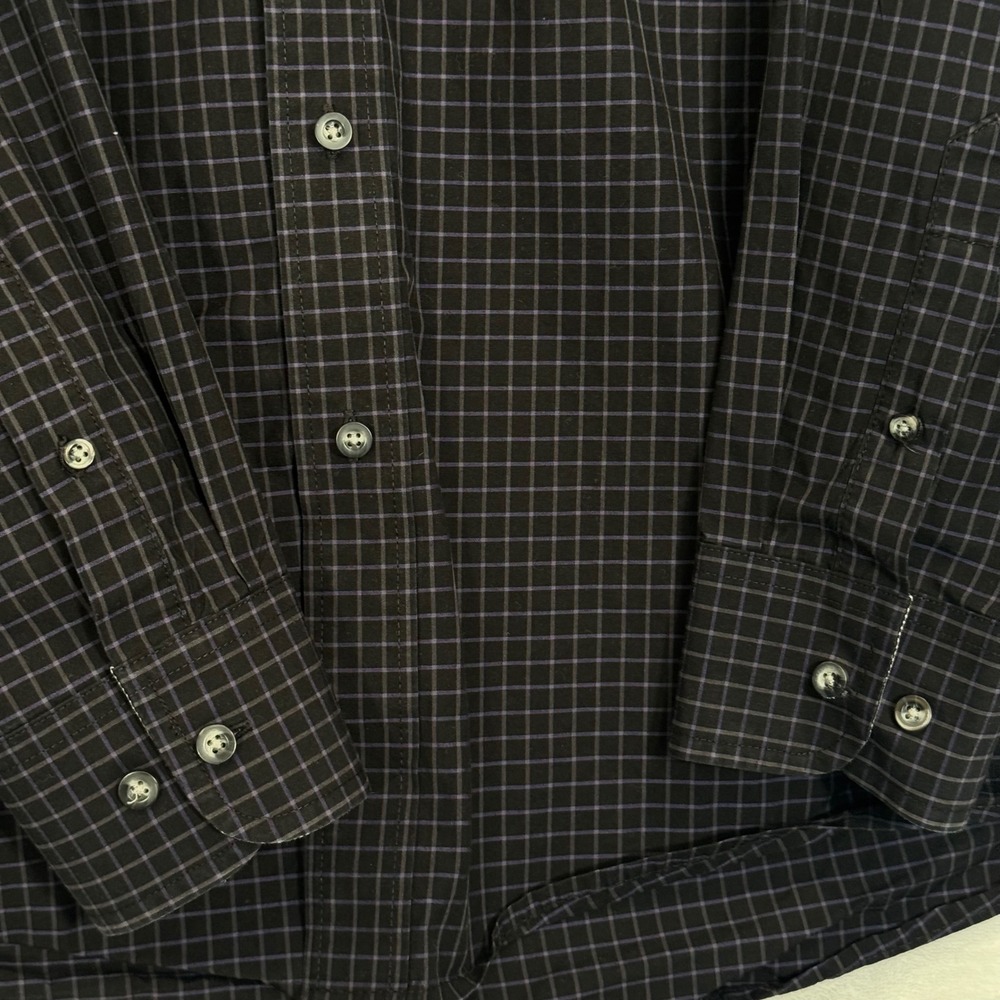 Wrangler George Strait Black Purple Check Button Down Shirt Large - Picture 4 of 7